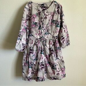 GAP Floral Kids Dress in Lavender Gray XL 12